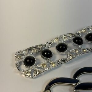 Vintage Bracelet Bundle Silver Tone Black Napier Sarah Coventry Signed